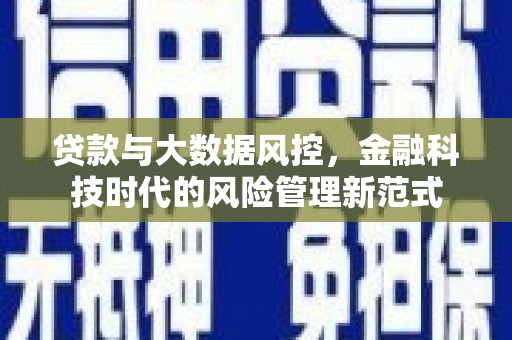 佛冈贷款与大数据风控，金融科技时代的风险管理新范式
