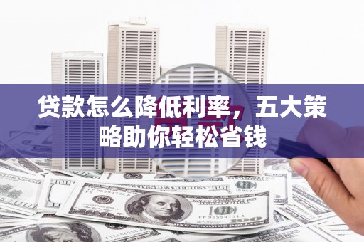 望谟贷款怎么降低利率，五大策略助你轻松省钱