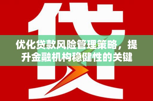 西市优化贷款风险管理策略，提升金融机构稳健性的关键
