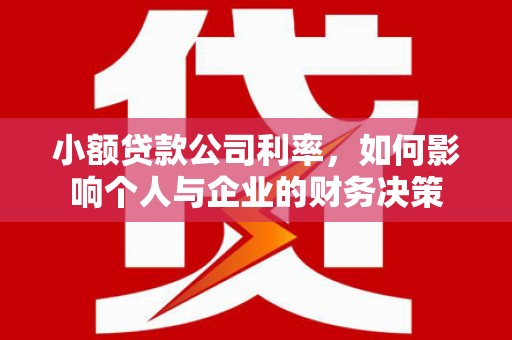 元谋小额贷款公司利率，如何影响个人与企业的财务决策